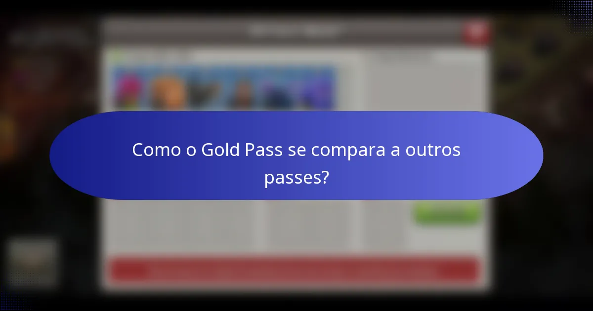 Como o Gold Pass se compara a outros passes?
