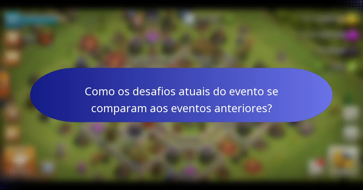 Como os desafios atuais do evento se comparam aos eventos anteriores?