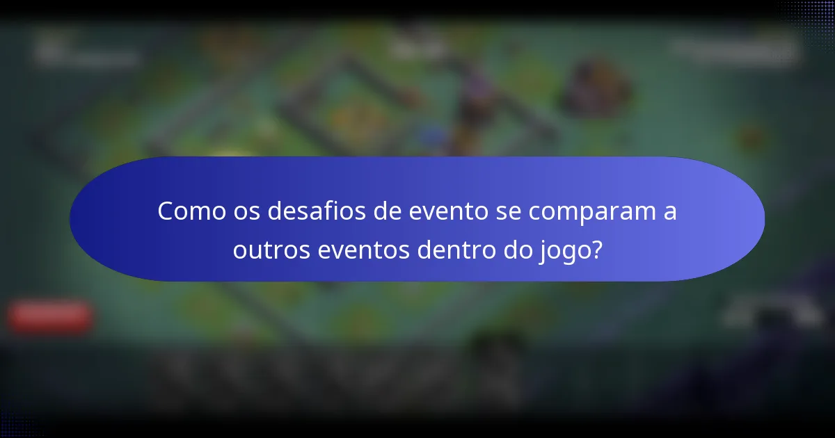 Como os desafios de evento se comparam a outros eventos dentro do jogo?