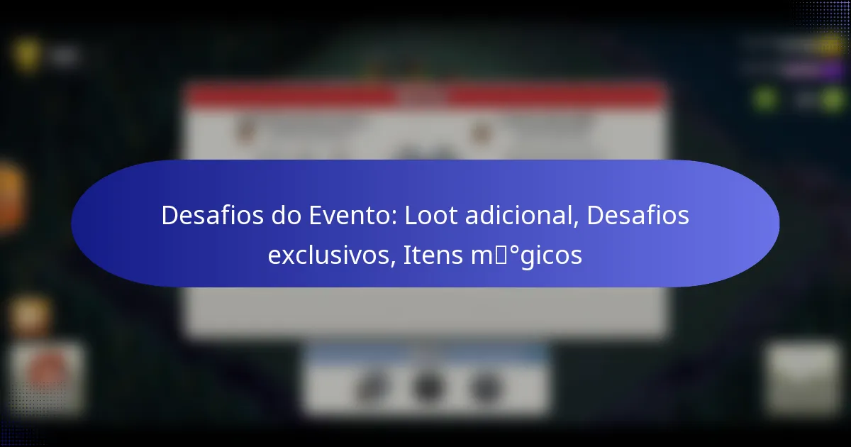 Read more about the article Desafios do Evento: Loot adicional, Desafios exclusivos, Itens mágicos