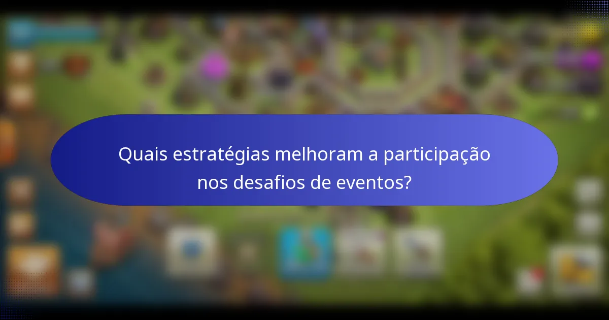 Quais estratégias melhoram a participação nos desafios de eventos?